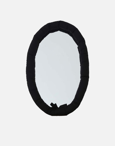 Black Oval Cushion Mirror