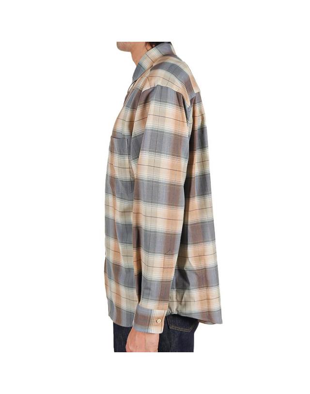 오라리 오라리 26SS 남성 슈퍼 라이트 울 체크셔츠 라이트브라운체크 A26SS01LC LIGHTBROWNCHECK 착용컷