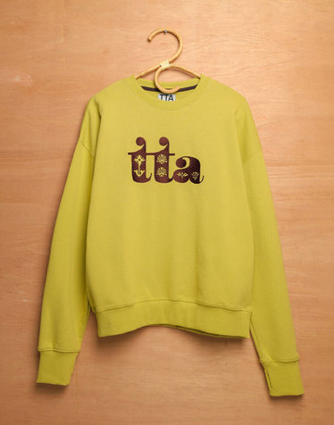 GARDEN EMB THUMBHOLE SWEATSHIRTS-GRASS