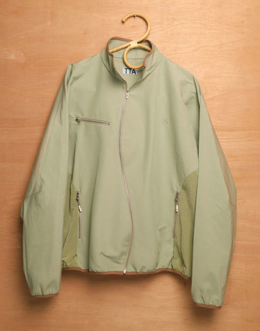 ASYMMETRIC WAVE ZIPPED JACKET-EARTHY GREEN