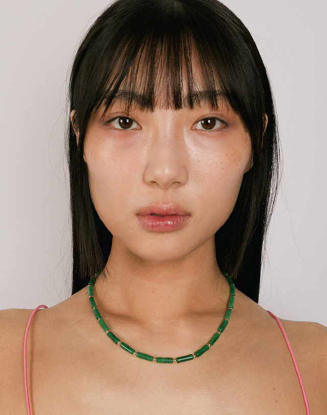 토우토우아카이브 GARTEN NECKLACE-GREEN 착용컷