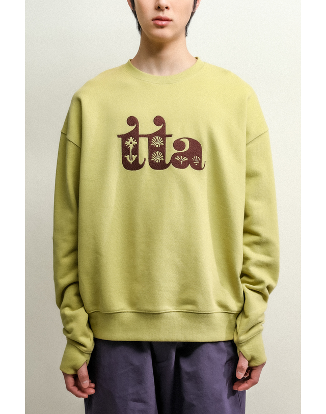 토우토우아카이브 GARDEN EMB THUMBHOLE SWEATSHIRTS-GRASS 착용컷