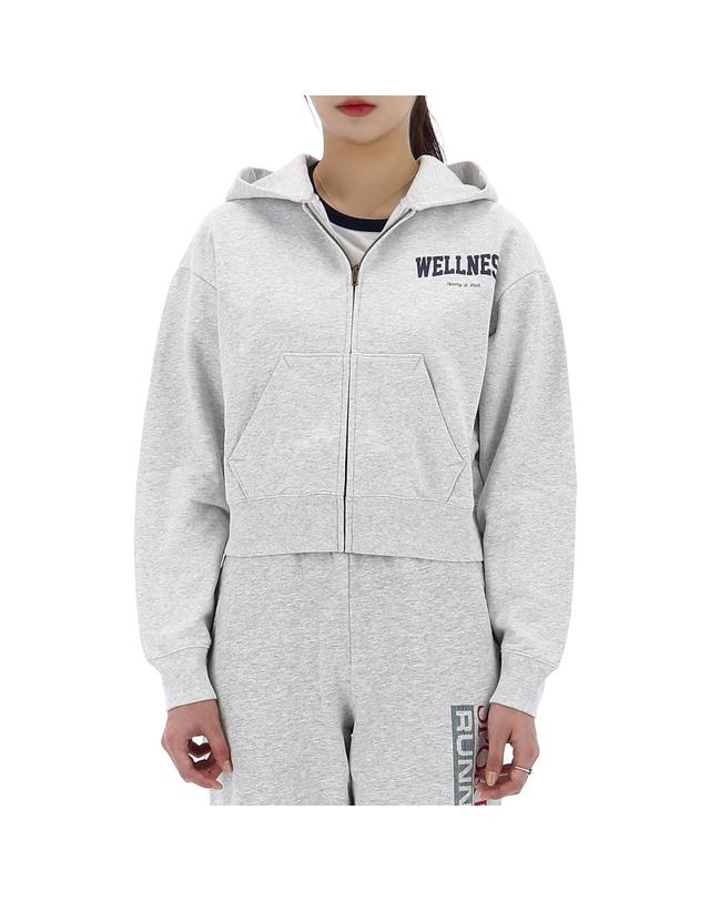 스포티앤리치 스포티앤리치 웰니스 아이비 크롭 후드 집업 ST068514001GY03 착용컷