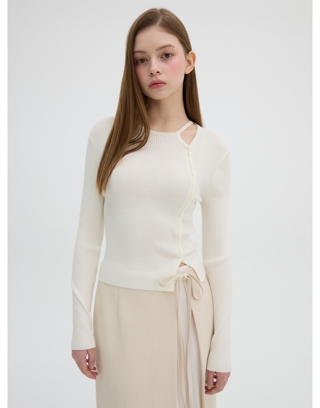 올리브데올리브 플리츠 배색 H라인 롱 스커트 OW5SS1650 착용컷