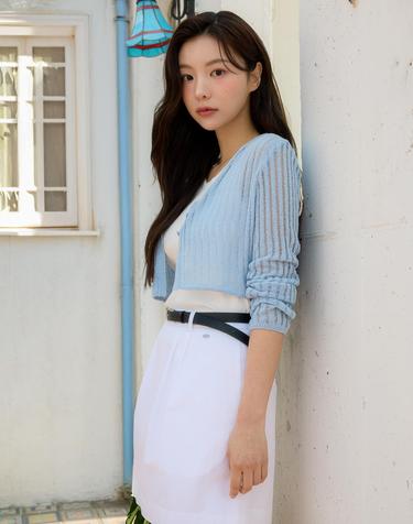 턱장식 A라인 미니스커트 OW5MS4480