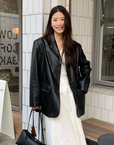 싱글 페이크 레더 자켓 OL5XJ8680