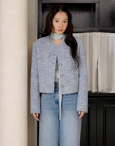 노카라 라운드 트위드 자켓 OW6SJ1530