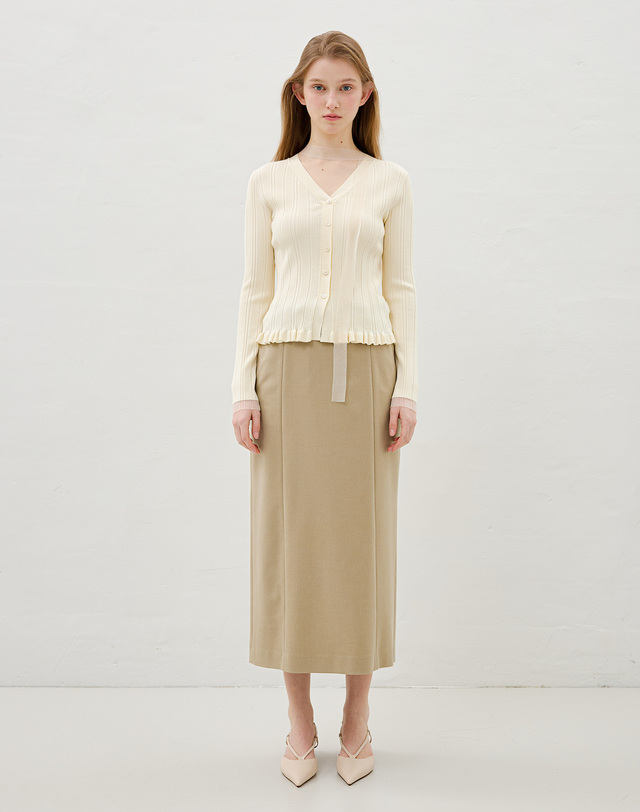 올리브데올리브 H라인 슬림 펜슬 스커트 OW6SS1640 착용컷