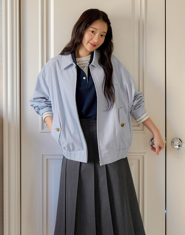 올리브데올리브 A라인 언발 플리츠 스커트 OW6SS1650 착용컷