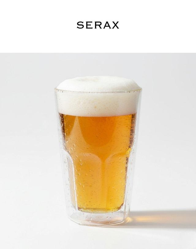 세락스 세락스 더블월글라스 아이스커피잔 맥주잔 이중 유리컵 착용컷