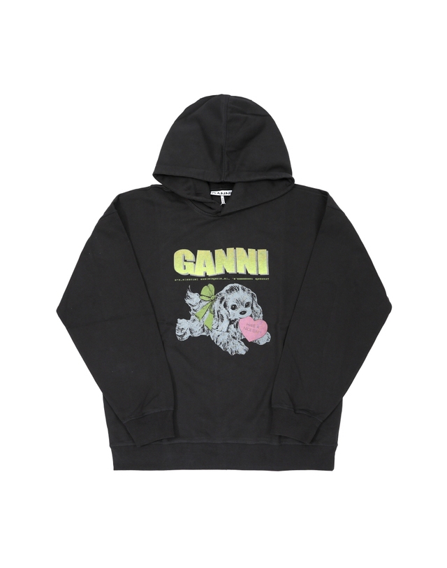 가니 GANNI T4360 252 아이솔리 퍼피 로고 여성 후드티 착용컷