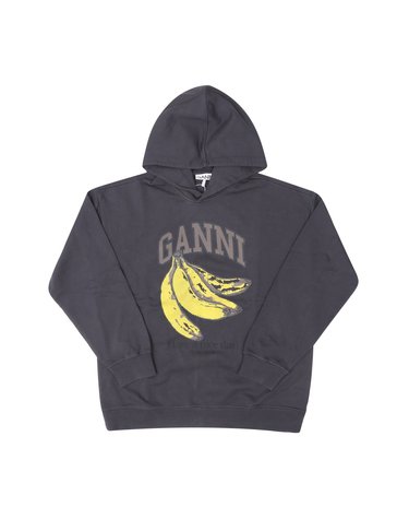 GANNI A1060025 252 아이솔리 바나나 로고 여성 후드티