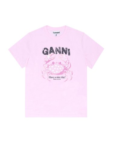 GANNI A1050197 868 크랩 로고 여성 반팔티