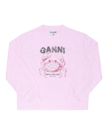 GANNI A1050242 868 크랩 로고 여성 긴팔티