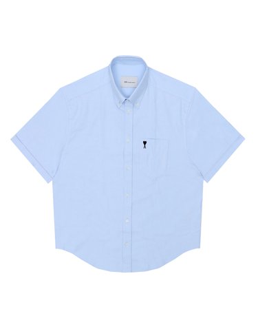 [아미] 남성 스몰하트 스트라이프 옥스포드 반팔 셔츠(HSH823 CO0031 450)
