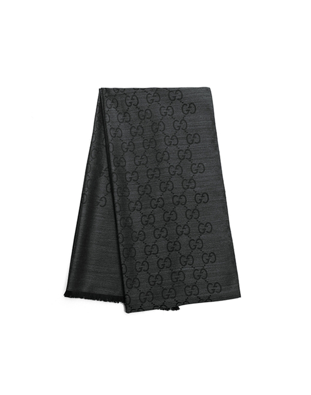 구찌 [구찌] 남녀공용 Jacquard 투톤 양면 스카프(165904 3G646 1100) 착용컷