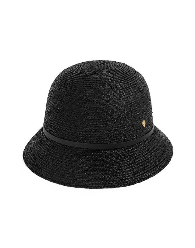헬렌카민스키 [헬렌카민스키] 여성 Besa6 베사6 클로슈 버킷햇 라피아 모자(50172 CHARCOAL BLACK) 착용컷