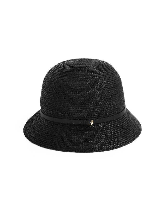 헬렌카민스키 [헬렌카민스키] 여성 Besa6 베사6 클로슈 버킷햇 라피아 모자(50172 CHARCOAL BLACK) 착용컷