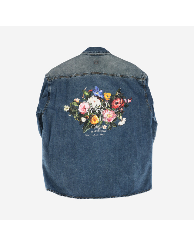 우영미 [우영미] 남성 Flower Back Logo 긴팔 셔츠(W253SH26885L) 착용컷