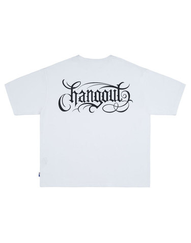 X Inked SEOUL Chicano Black Lettering Wide T-Shirt (White)