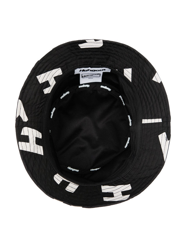 행아웃 H Pattern Gumjeong Large Bucket Hat (Black) 착용컷