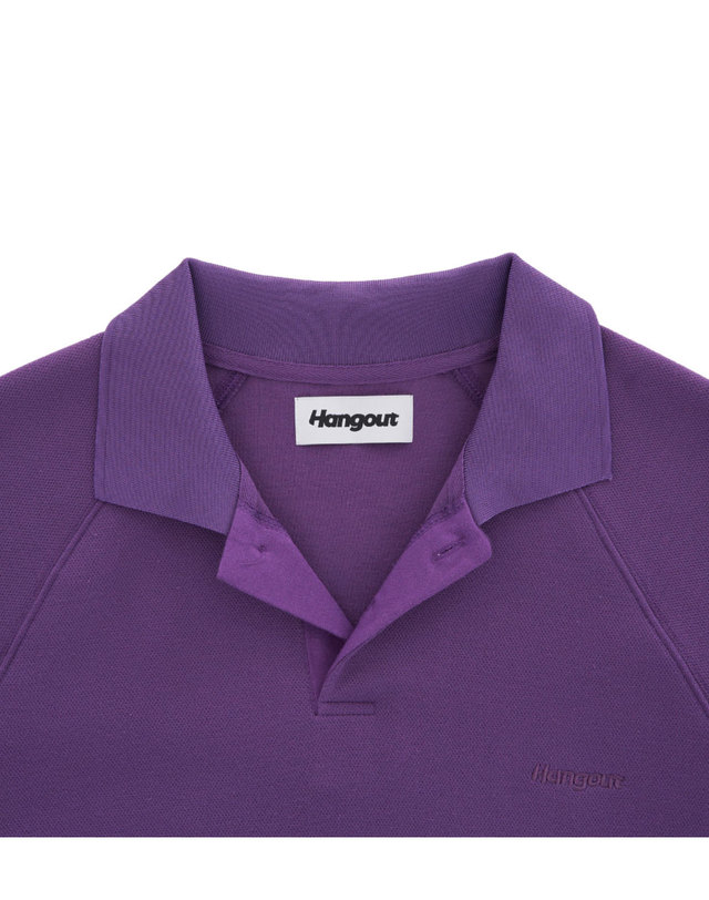 행아웃 Bora Wide Pique Set Up Shirt (Purple) 착용컷