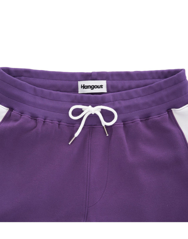 행아웃 Bora Wide Pique Set Up Shorts (Purple) 착용컷