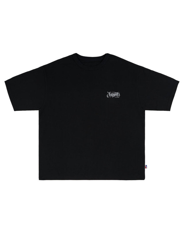 행아웃 X Inked SEOUL Chicano Reflective Lettering Wide T-Shirt (Black) 착용컷