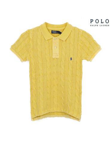 [POLO RALPH LAUREN] 폴로 랄프로렌 여성 반팔 케이블 카라넥 니트 옐로우