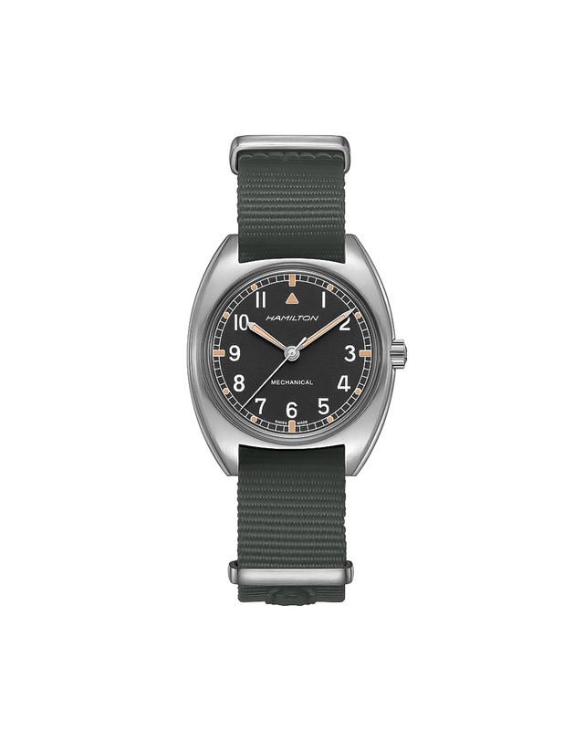해밀턴 해밀턴 H76419931 카키 파일럿 파이오니어 남성 나토밴드 메커니컬 36mm 착용컷
