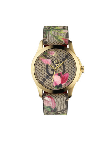 구찌 YA1264038A G타임리스 여성 가죽 쿼츠 38mm