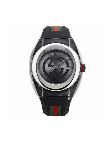 구찌 YA137116 SYNC 남성 러버 쿼츠 46mm