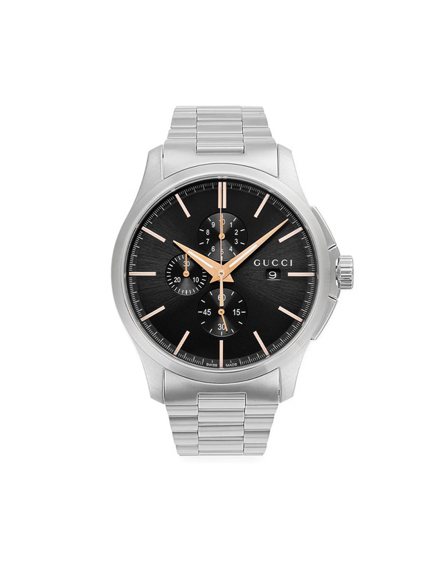 구찌 구찌 YA126272 G타임리스 남성 메탈 쿼츠 44mm 착용컷