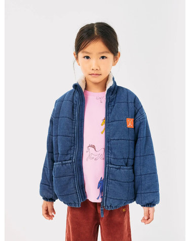 [BOBO CHOSES] 보보쇼즈 24FW 아동 데님 후리스 자켓 B.C Vintage denim quilted jacket B224AC127