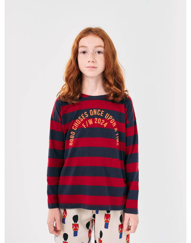 [BOBO CHOSES] 보보쇼즈 24FW 아동 긴팔 티셔츠 Bobo Circle stripes T-shirt B224AC016