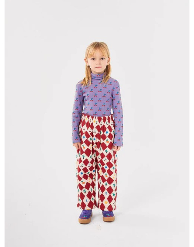 보보쇼즈 [BOBO CHOSES] 보보쇼즈 24FW 키즈 퀼팅 팬츠 Harlequin all over quilted pants B224AC096 착용컷