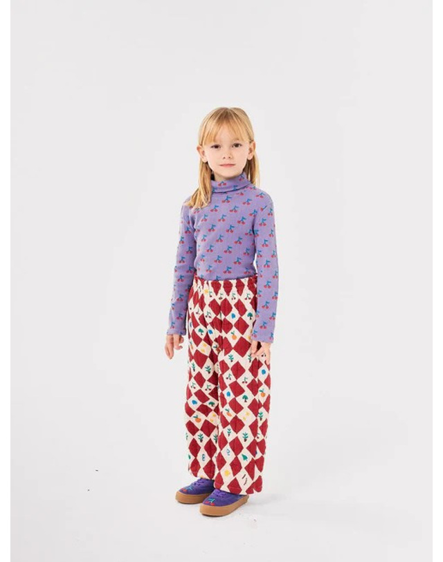 보보쇼즈 [BOBO CHOSES] 보보쇼즈 24FW 키즈 퀼팅 팬츠 Harlequin all over quilted pants B224AC096 착용컷