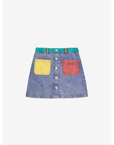보보쇼즈 25SS 아동 데님 스커트 COLOR BLOCK DENIM SKIRT B125AC072