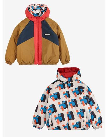 보보쇼즈 25FW 아동 자켓 Doggy Mate all over reversible anorak B225AC118