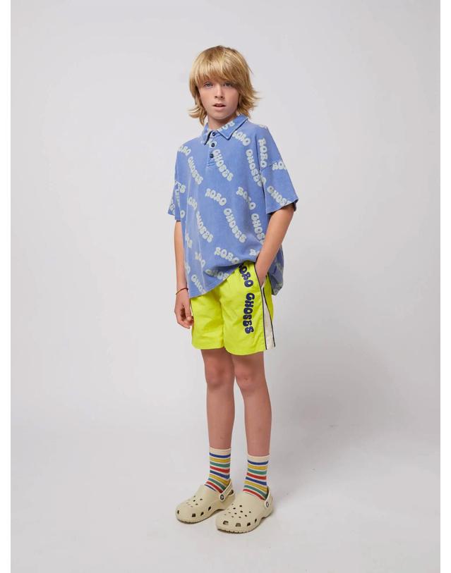 보보쇼즈 보보쇼즈 25SS 아동 반팔 폴로셔츠 Wavy Bobo Choses all over waffle polo shirt B125AC018 착용컷
