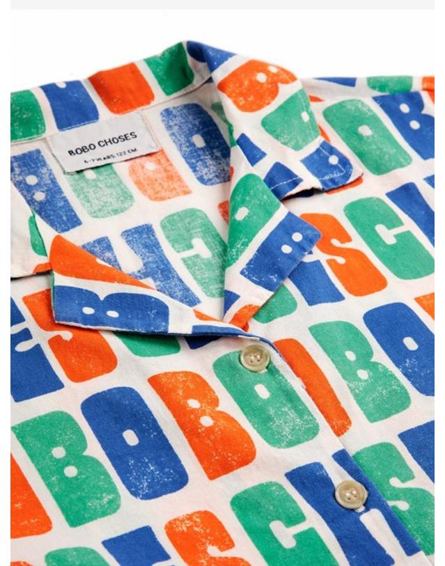 보보쇼즈 보보쇼즈 25SS 아동 셔츠 MULTICOLOR BOBO CHOSES ALL OVER WOVEN SHIRT B125AC128 착용컷