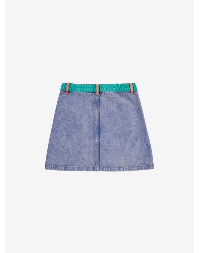 보보쇼즈 보보쇼즈 25SS 아동 데님 스커트 COLOR BLOCK DENIM SKIRT B125AC072 레드 착용컷
