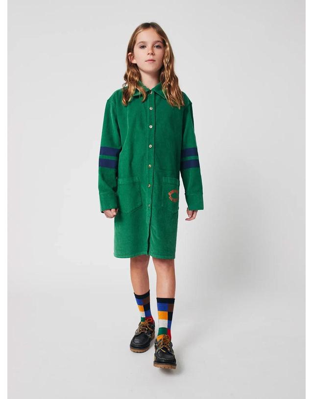 보보쇼즈 보보쇼즈 25FW 아동 코듀로이 원피스 Tic Tac Toe corduroy shirt dress B225AC090 착용컷