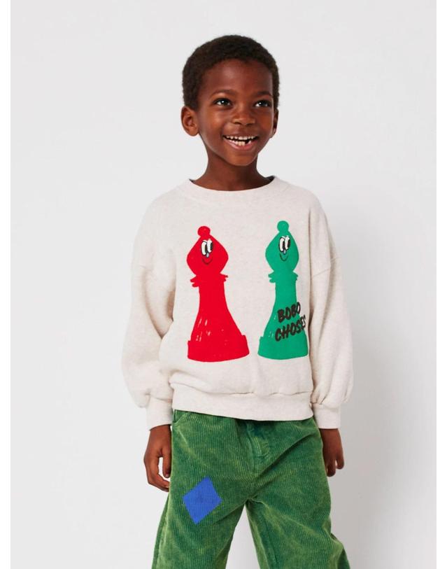 보보쇼즈 보보쇼즈 25FW 아동 맨투맨 Checkmate sweatshirt B225AC032 착용컷