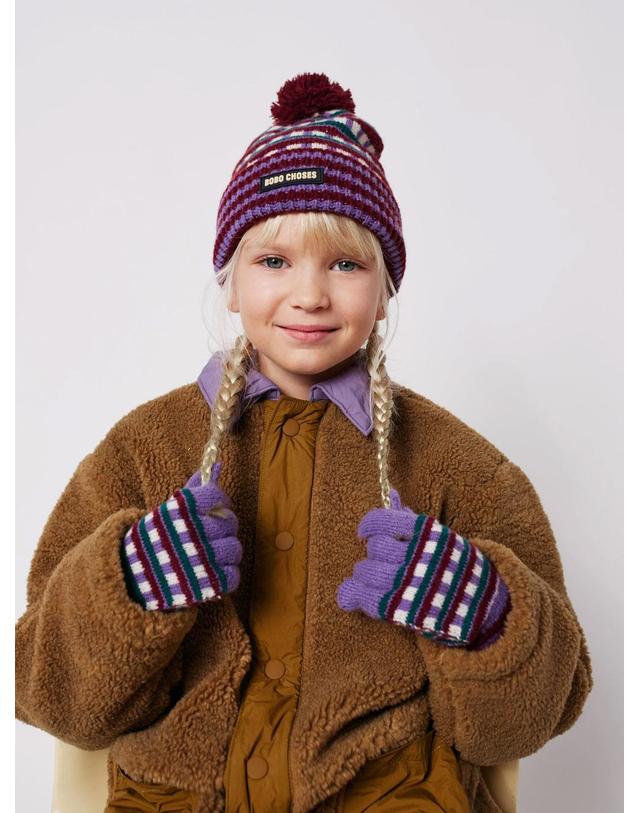 보보쇼즈 보보쇼즈 25FW 아동 장갑 Bobo Choses jacquard long gloves B225AI040 착용컷