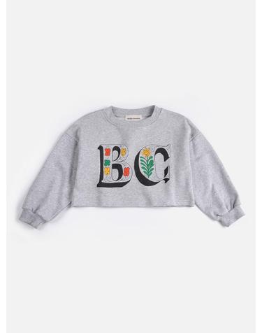 보보쇼즈 26SS 아동 크롭 맨투맨 Spring Letters cropped sweatshirt B126AC045