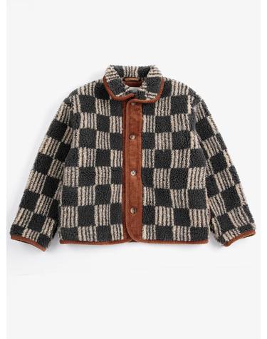 보보쇼즈 26FW 아동 후리스 자켓 ALMOST MOIRÉ ALL OVER SHEEPSKIN JACKET B226AC094
