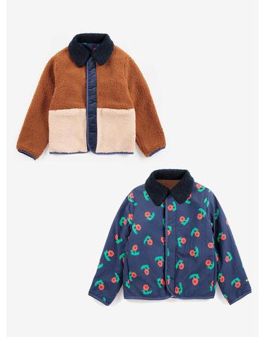 보보쇼즈 26FW 아동 후리스 자켓 STAMP BLOOM ALL OVER REVERSIBLE JACKET B226AC097