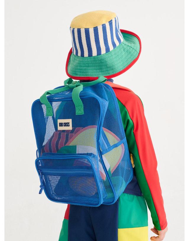 보보쇼즈 보보쇼즈 26SS아동 백팩 Bobo Choses color block mesh backpack B126AI032 레드 착용컷
