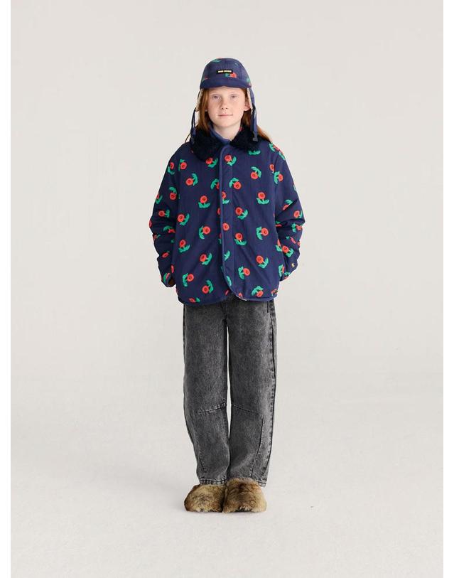 보보쇼즈 보보쇼즈 26FW 아동 후리스 자켓 STAMP BLOOM ALL OVER REVERSIBLE JACKET B226AC097 착용컷